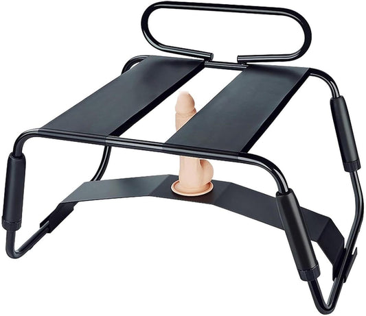 Une chaise a structure metallique en coloris gris et bleu