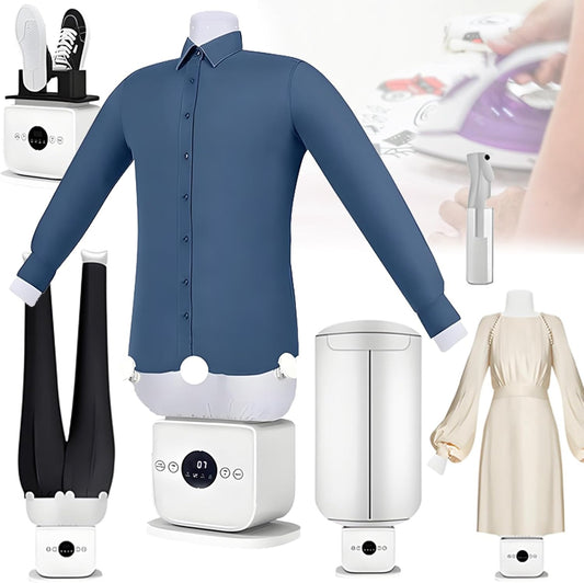 Ce mannequin de repassage associe une surface de travail elargie a une partie textile en coton